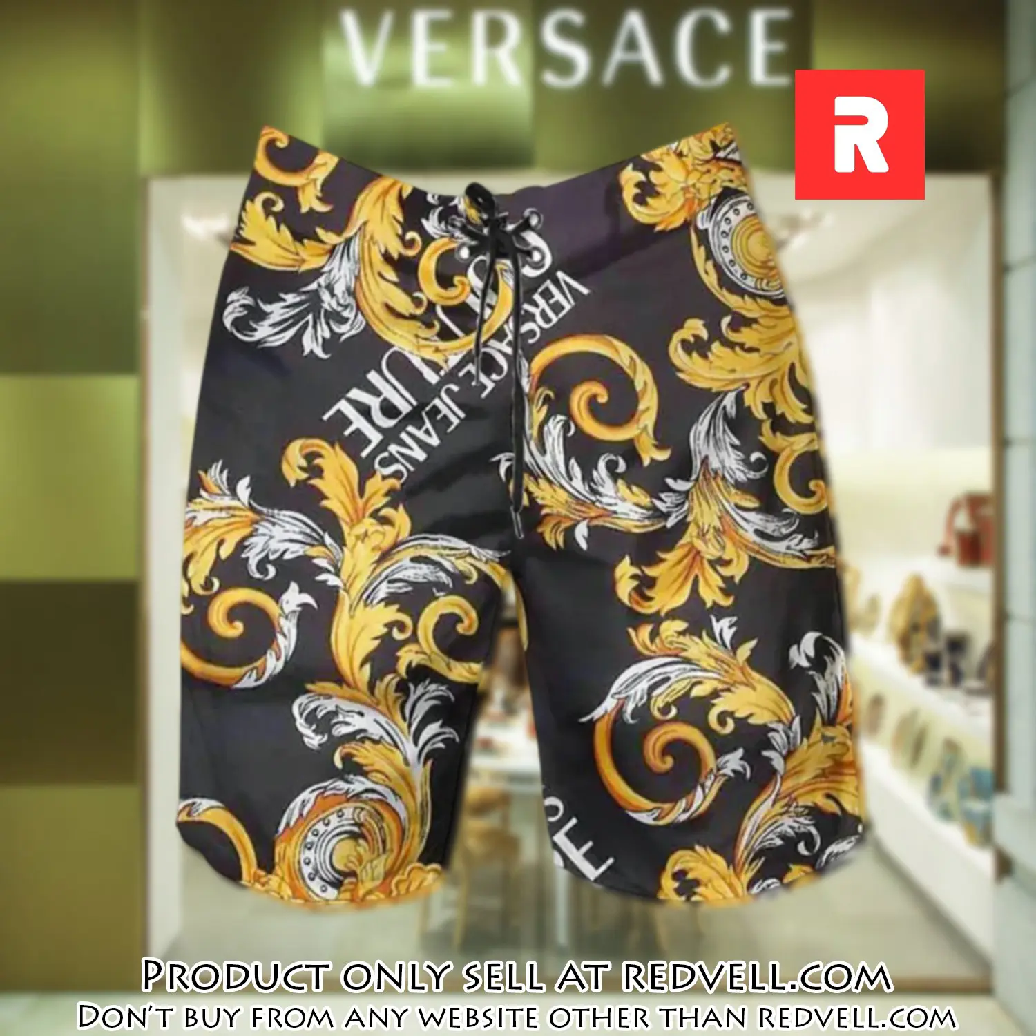Versace golden black luxury brand premium fashion shorts for men rv4630970